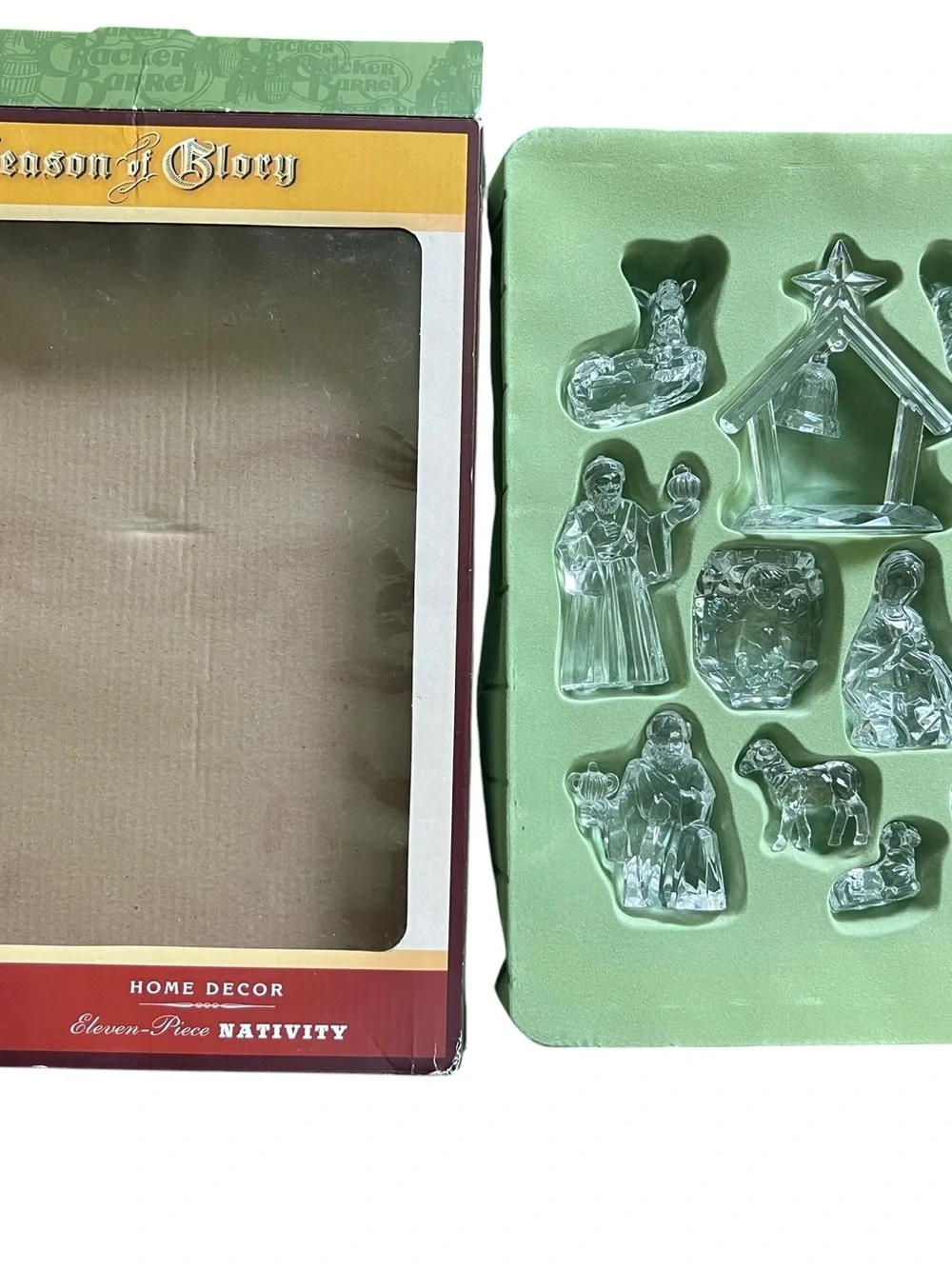 Cracker Barrel Season Of Glory 11 Piece Acrylic Nativity Set In Box Decor - Picture 4 of 8